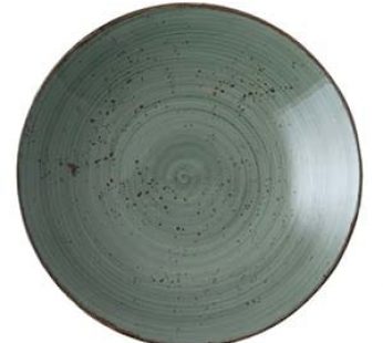 ELEMENTS RUSTIC DARK GREEN COUPE PLATE 19CM