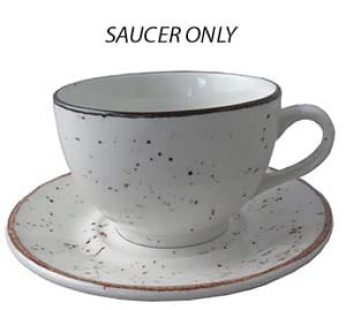 ELEMENTS RUSTIC WHITE SAUCER D/WELL 16CM