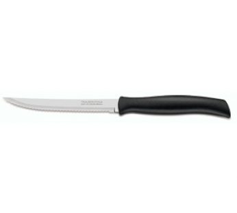 STEAK KNIFE BLACK HANDLE TRAMONTINA SERRATED