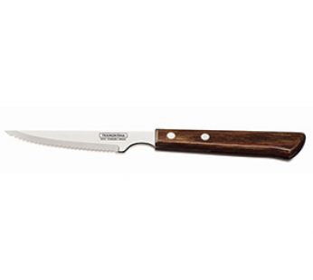 STEAK KNIFE SLENDER NOTCHED P/WOOD TRAM DARKWOOD
