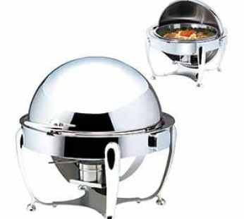 CHAFING DISH ROUND ROLL TOP 380mm CLASSIC