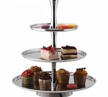 PASTRY STAND STAINLESS STEEL – 3 TIER 18/10 STAINLESS STEEL