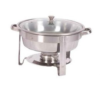 CHAFING DISH ROUND WITH GLASS LID – POLISHED