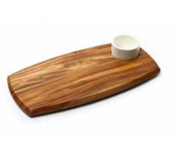 WOODEN SERVING BOARD WITH DIP BOWL (70ml BOWL) 180