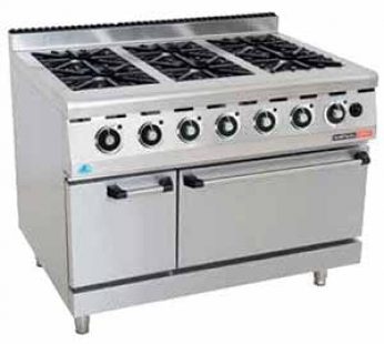 GAS STOVE WITH ELECTRIC OVEN ANVIL – 6 BURNER