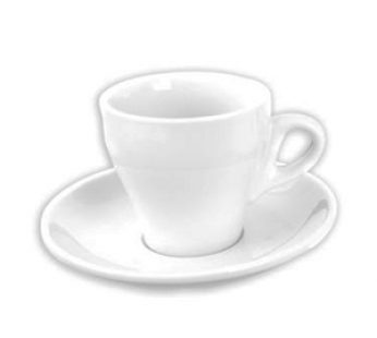 FORTIS ITALIA WHITE ESPRESSO CUP 80ml AND SAUCER 6 PACK