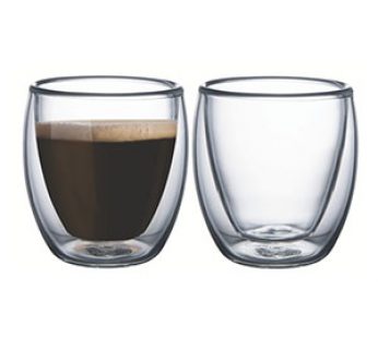 DOUBLE WALLED COFFEE CUP 110 ml 2PC SET