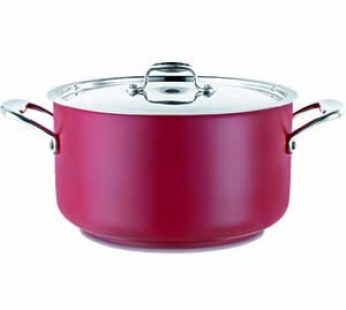 POT CASSEROLE 14LT WITH LID RED INDUCTION