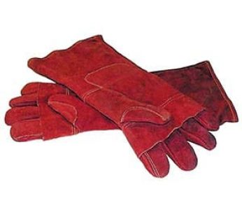 OVEN MITT RED LEATHER – 400mm – PAIR