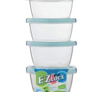 EZ-LOCK 4pc round container set 120ml CLEARANCE LT