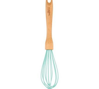 WHISK SMALL SILICONE+WOOD KITCHEN INSPIRE TURQU