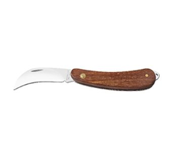POCKET KNIFE CURVED 80 mm WOODEN HANDLE TRAMONTINA