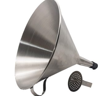 FUNNEL ROUND STAINLESS STEEL WITH REMOVABLE STRAINER 200 mm