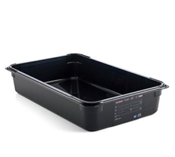 FOOD PAN/CONTAINER ABS 530X325X100 GN1/1 BLACK ARAVEN