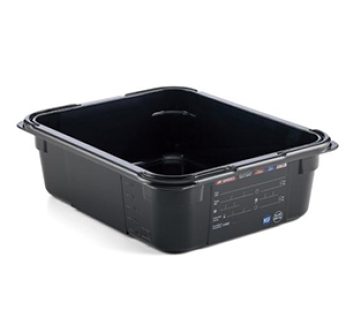 FOOD PAN/CONTAINER 325X265X100mm  GN1/2 BLACK ARAVEN