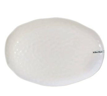 MELAMINE HEAVY DUTY COUPE HAMMERED OVAL PLATTER 405X280mm