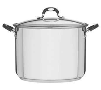 POT STOCK STAINLESS STEEL 15.4LT WITH LID TRAMONTINA